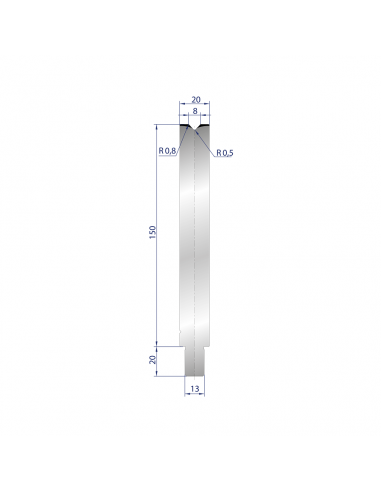 Cối chấn 1V 8 α=86º H150 Max. T/m=100, C45