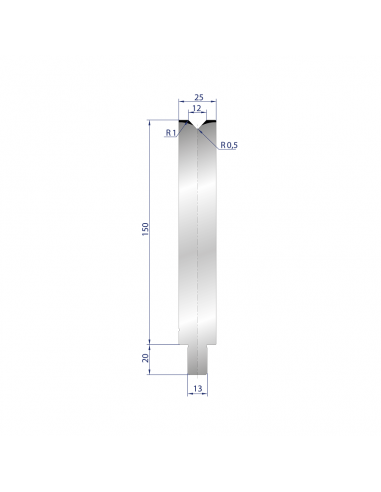 Cối chấn 1V 12 α=86º H150 Max. T/m=100, C45