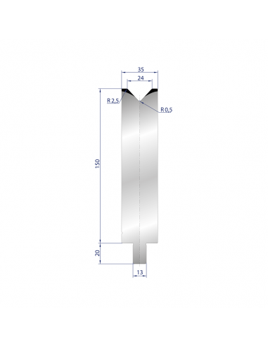 Cối chấn 1V 24 α=86º H150 Max. T/m=100, C45