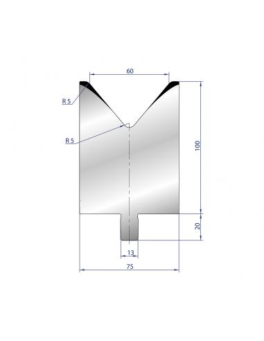 Cối chấn 1V 60 α=80º H100 Max. T/m=150, 42CrMo4