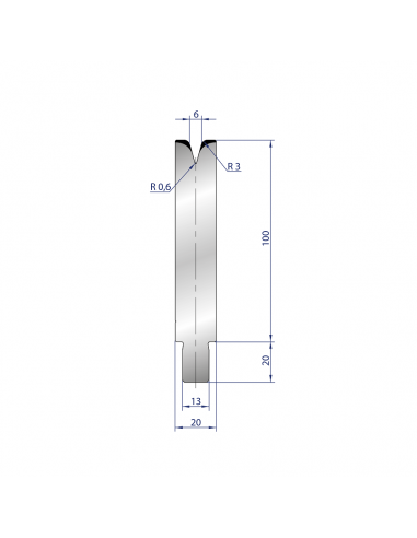 Cối chấn 1V 6 α=30º H100 R3 Max. T/m=50, 42CrMo4