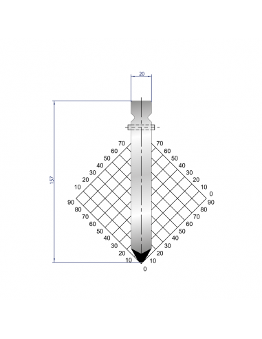 Dao chấn 60º, H=157, R=4 Max T/m=60, 42CrMo4